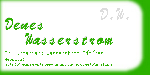 denes wasserstrom business card